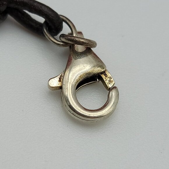 Silpada 925 Sterling Silver Carved Abalone Shell Pendant Cord Necklace 18" Adj. - Picture 6 of 6